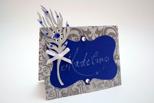 Place Card of the Week Royal Blue Silver Sparkle