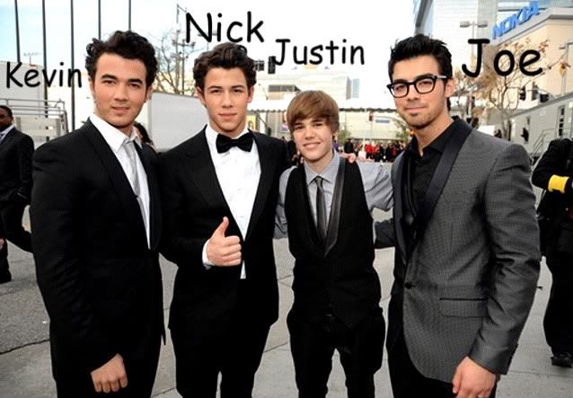 jb justin bieber jonas brothers. Jonas Brothers and Justin