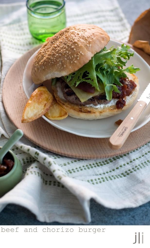 beef and chorizo burger