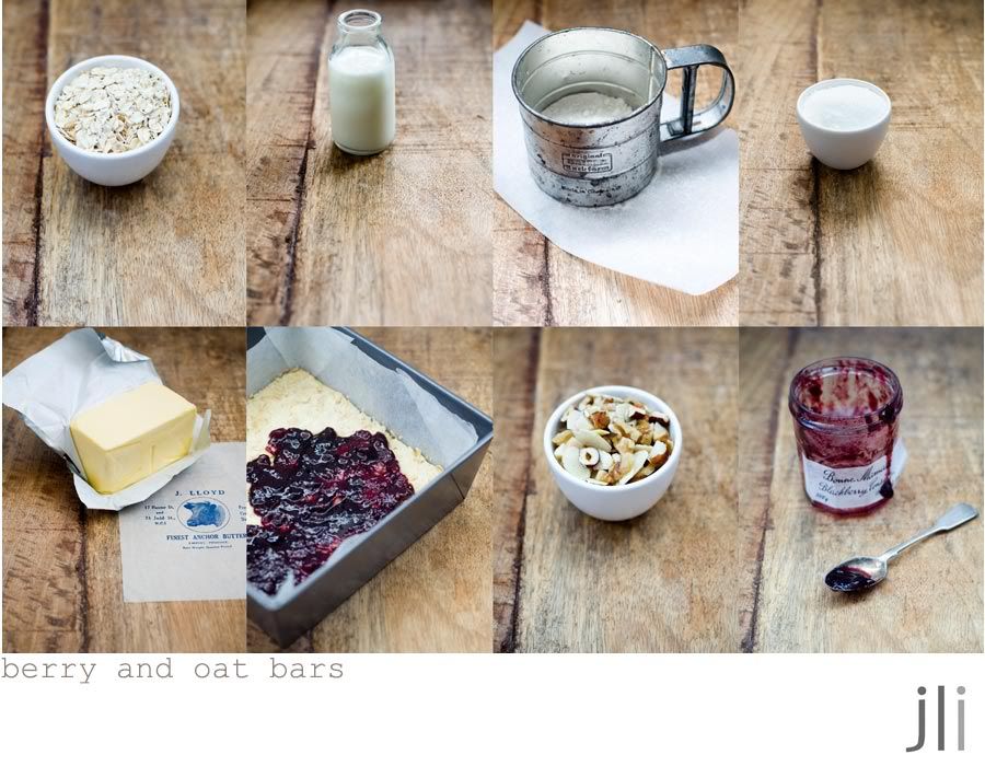 mixed berry and oat bars