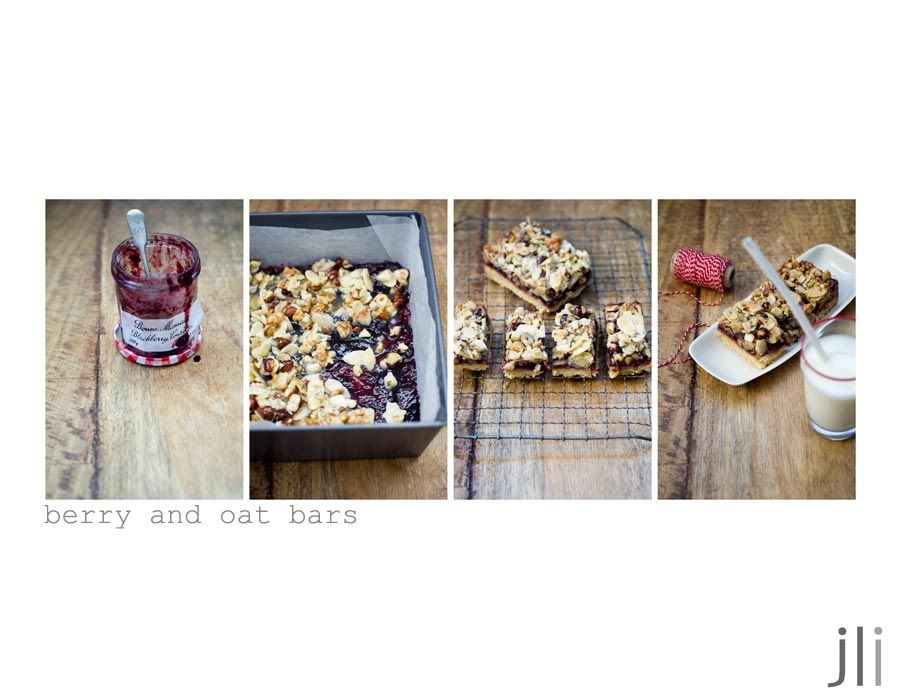 mixed berry and oat bars