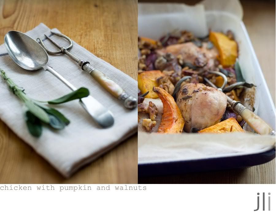 chicken with walnuts and pumpkin