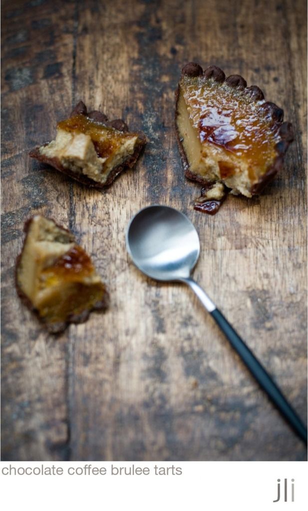 chocolate coffee brulee tarts