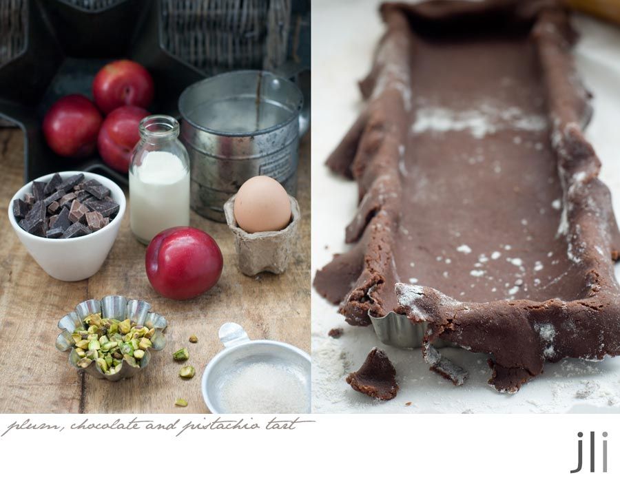 m chocolate and pistachio tart