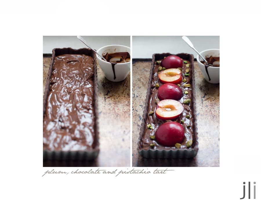 m chocolate and pistachio tart
