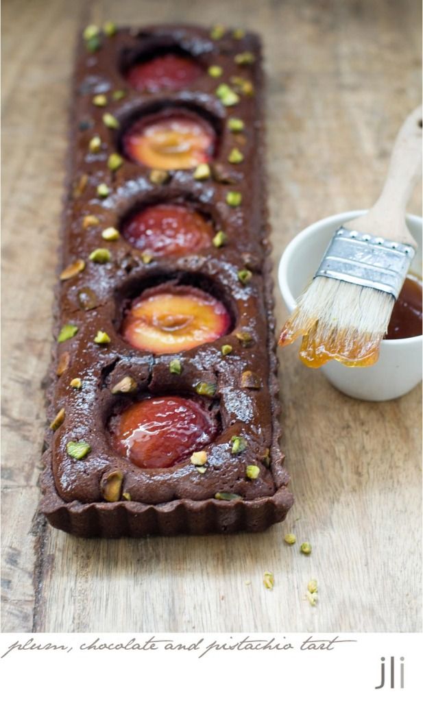 m chocolate and pistachio tart