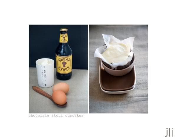 chocolate stout cupcakes,cream cheese icing,jillian leiboff imaging. food photography,baking,sydney