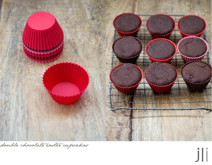 double chocolate easter cupcakes