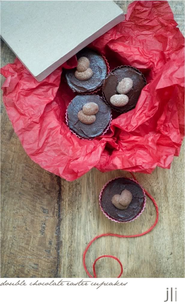 double chocolate easter cupcakes