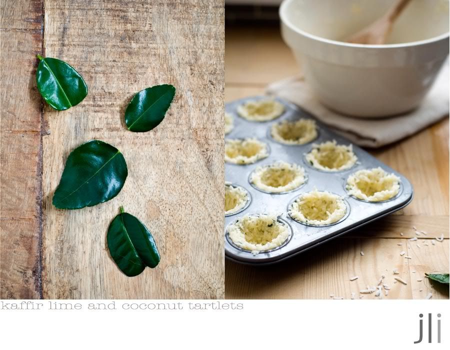 kaffir lime and coconut tartlets