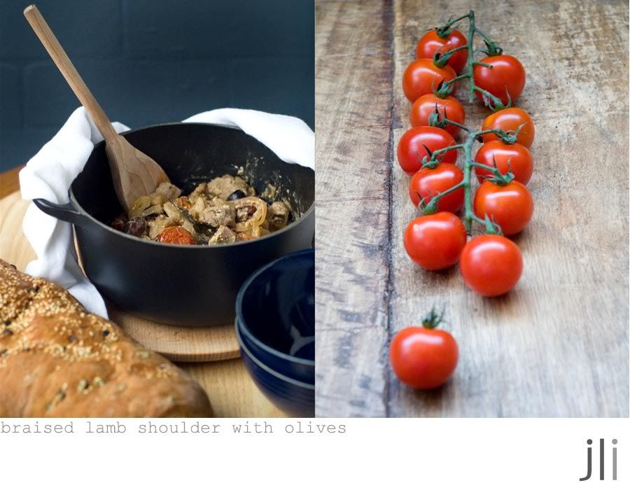 braised lamb shoulder with olives and lemon