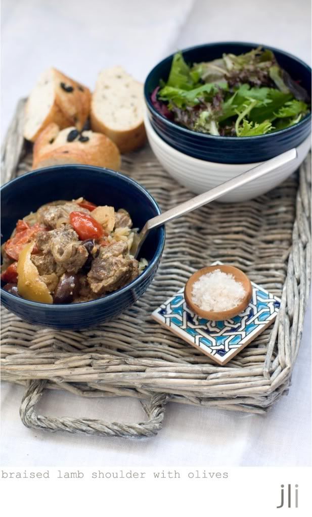 braised lamb shoulder with olives and lemon