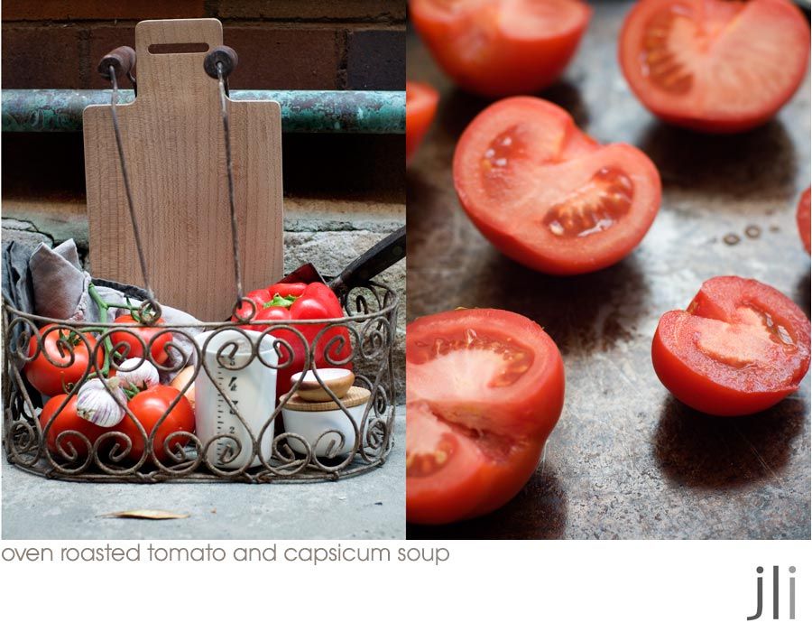 oven roasted tomato and capsicum soup
