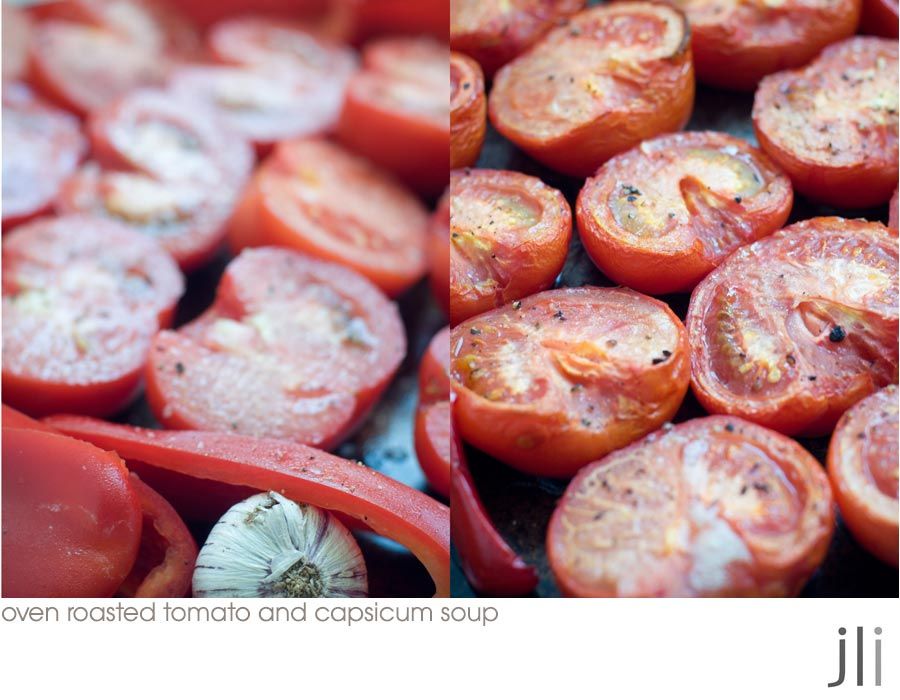 oven roasted tomato and capsicum soup