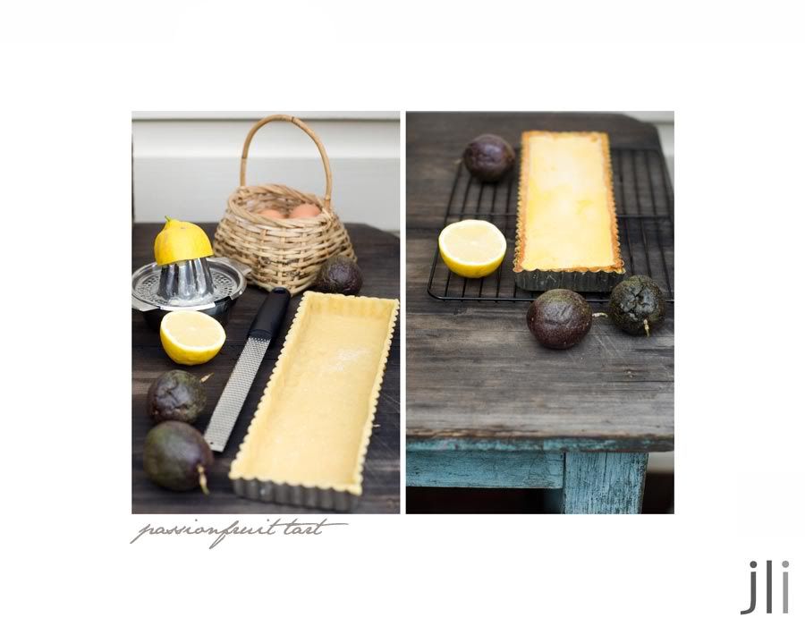 passionfruit and lemon tart