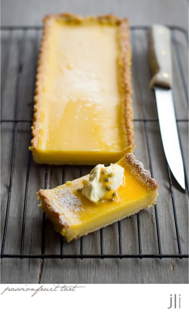 passionfruit and lemon tart