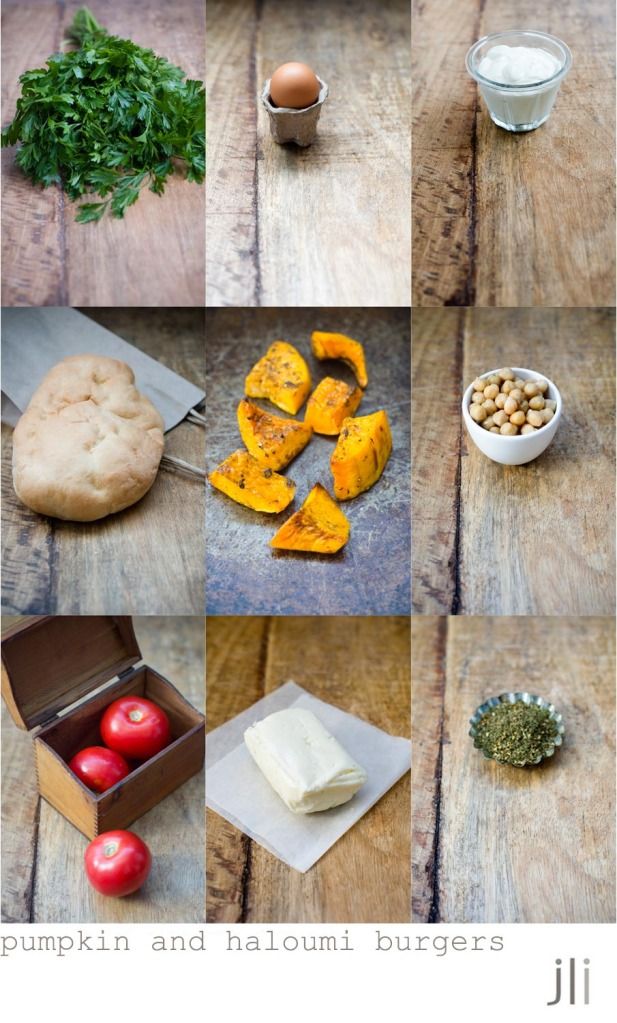 pumpkin and haloumi burgers