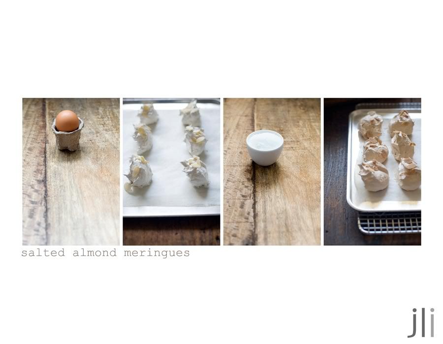 salted almond meringues