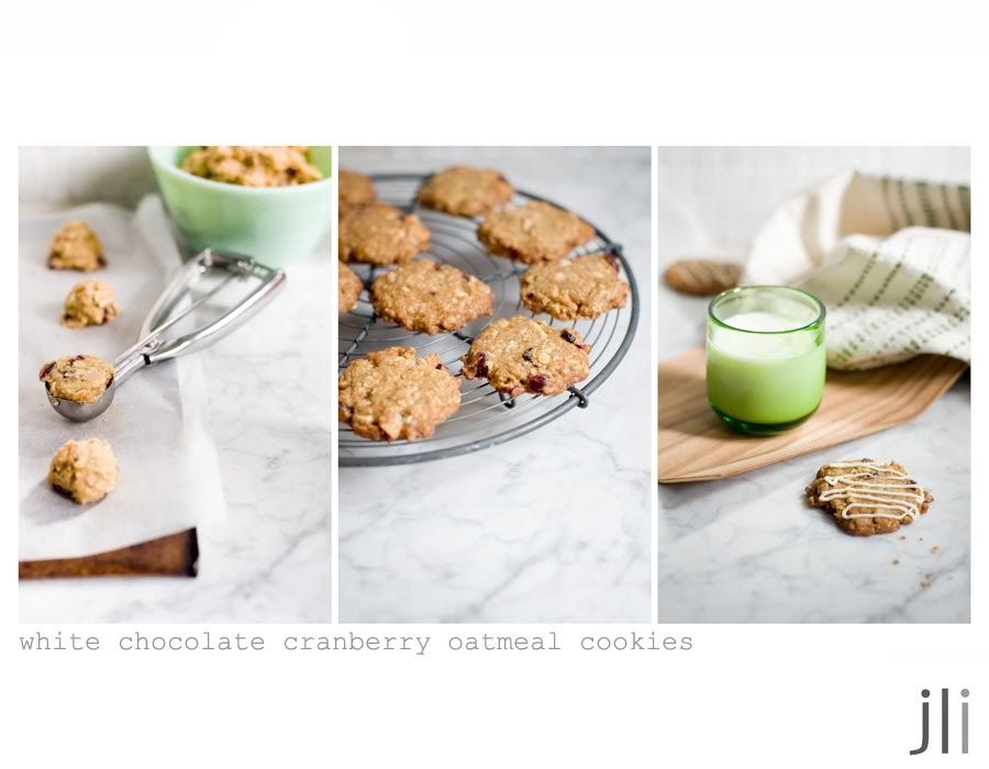 white chocolate cranberry macadamia oatmeal cookies