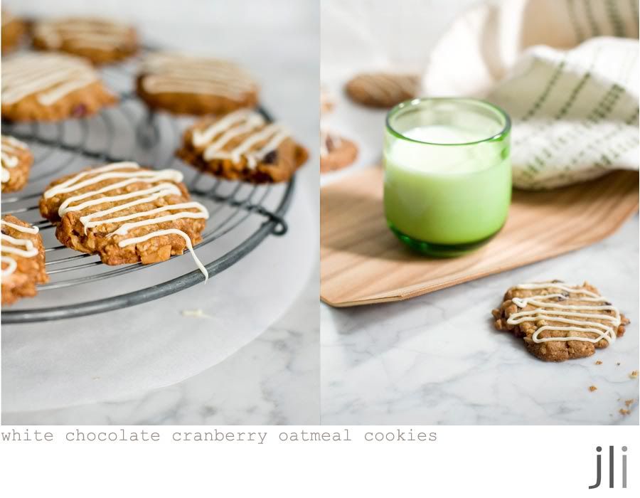 white chocolate cranberry macadamia oatmeal cookies