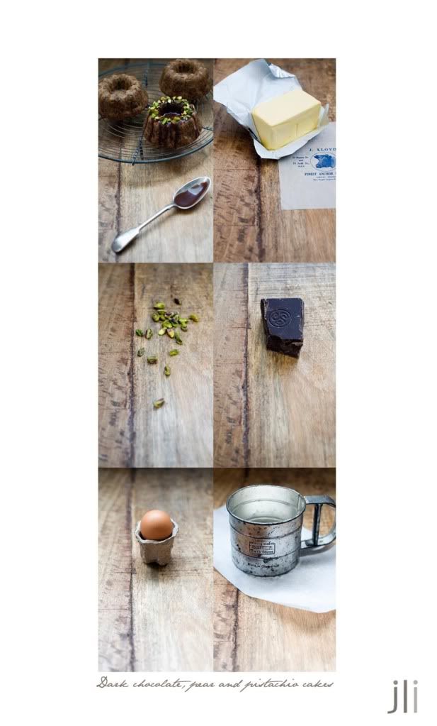 chocolate pear pistachio cake