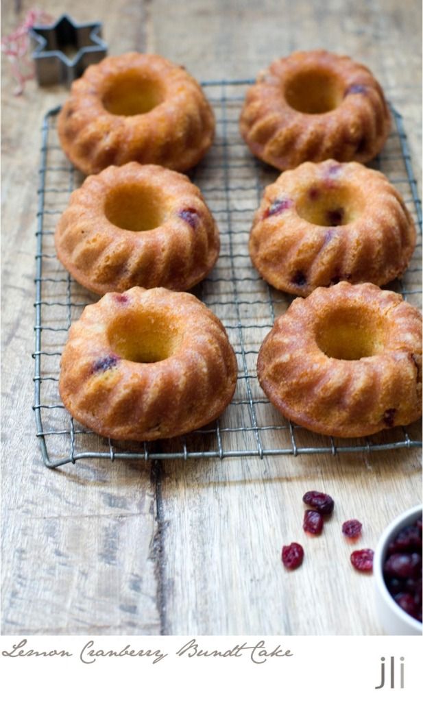 lemon cranberry bundt cakes