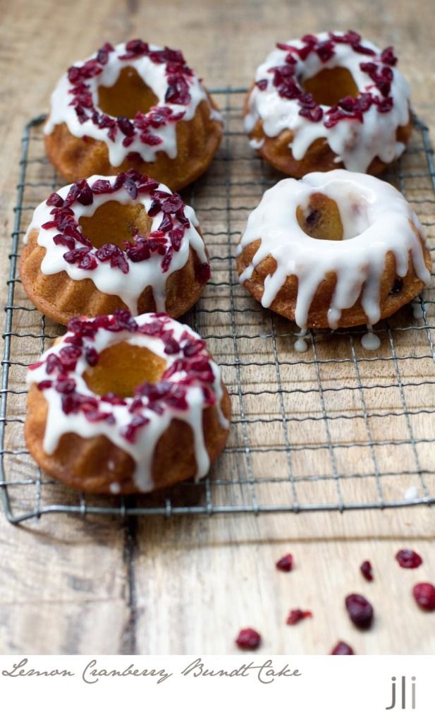 lemon cranberry bundt cakes