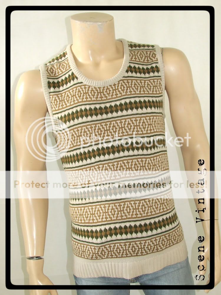   psych abstract pattern v neck novelty knit tank top jumper indie geek