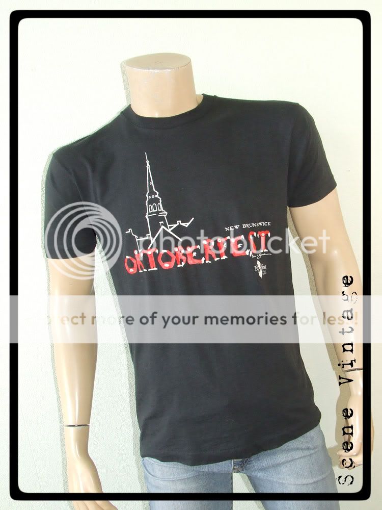 ORIGINAL VINTAGE RETRO AUTHENTIC RARE 80s OKTOBERFEST BLACK T SHIRT 