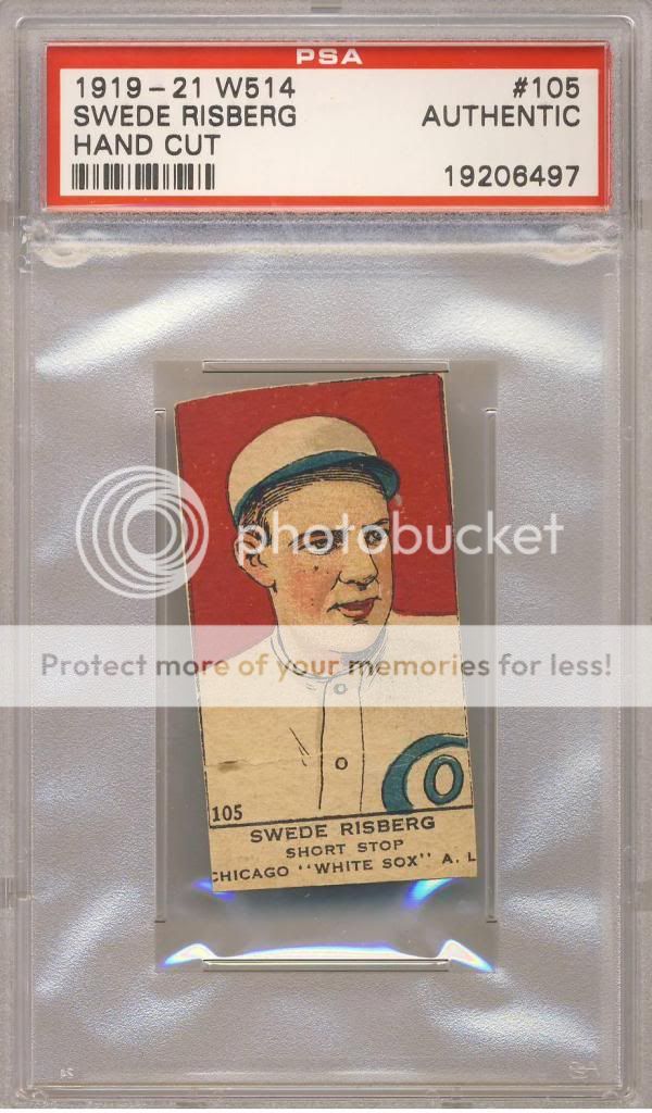 1919 21 W514 #105 Swede Risberg PSA A (Authentic) Chicago BLACK SOX 