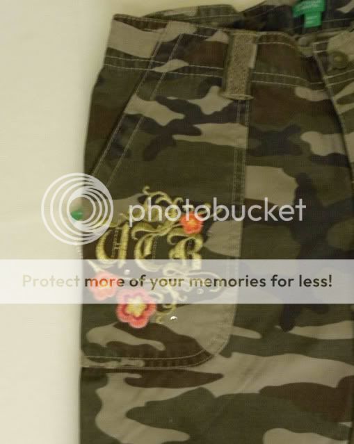 UNITED COLORS BENETTON GIRLS CAMOUFLAGE ARMY TROUSERS  