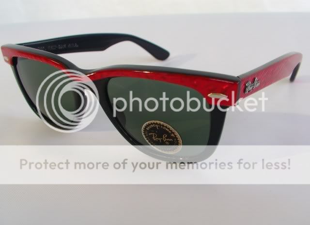 RAY BAN WAYFARER ELECTRIC RED BLACK 46MM SUNGLASSES  