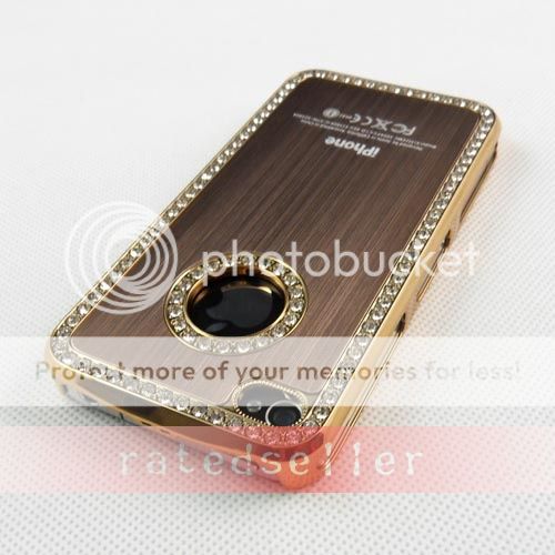   Diamond Crystal Hard Case Cover Apple iPhone 4 4S 4G Brown  