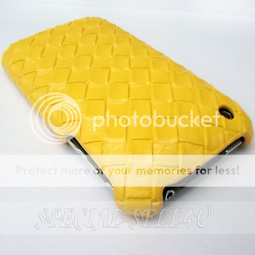 DESIGNER Yellow WOVEN HARD CASE COVER for IPHONE 3G 3GS  