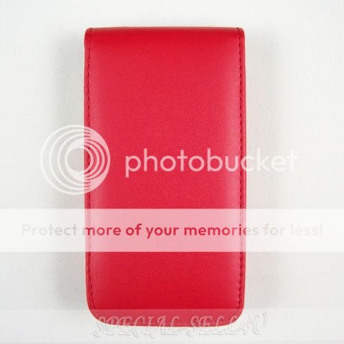Red Flip Leather Case Pouch Magnet Cover Skin for Apple iPhone 4 4S 4G 
