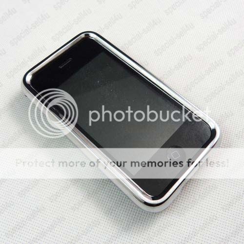 Deluxe Black Case Stand Cover w/Chrome iPhone 3G 3GS  